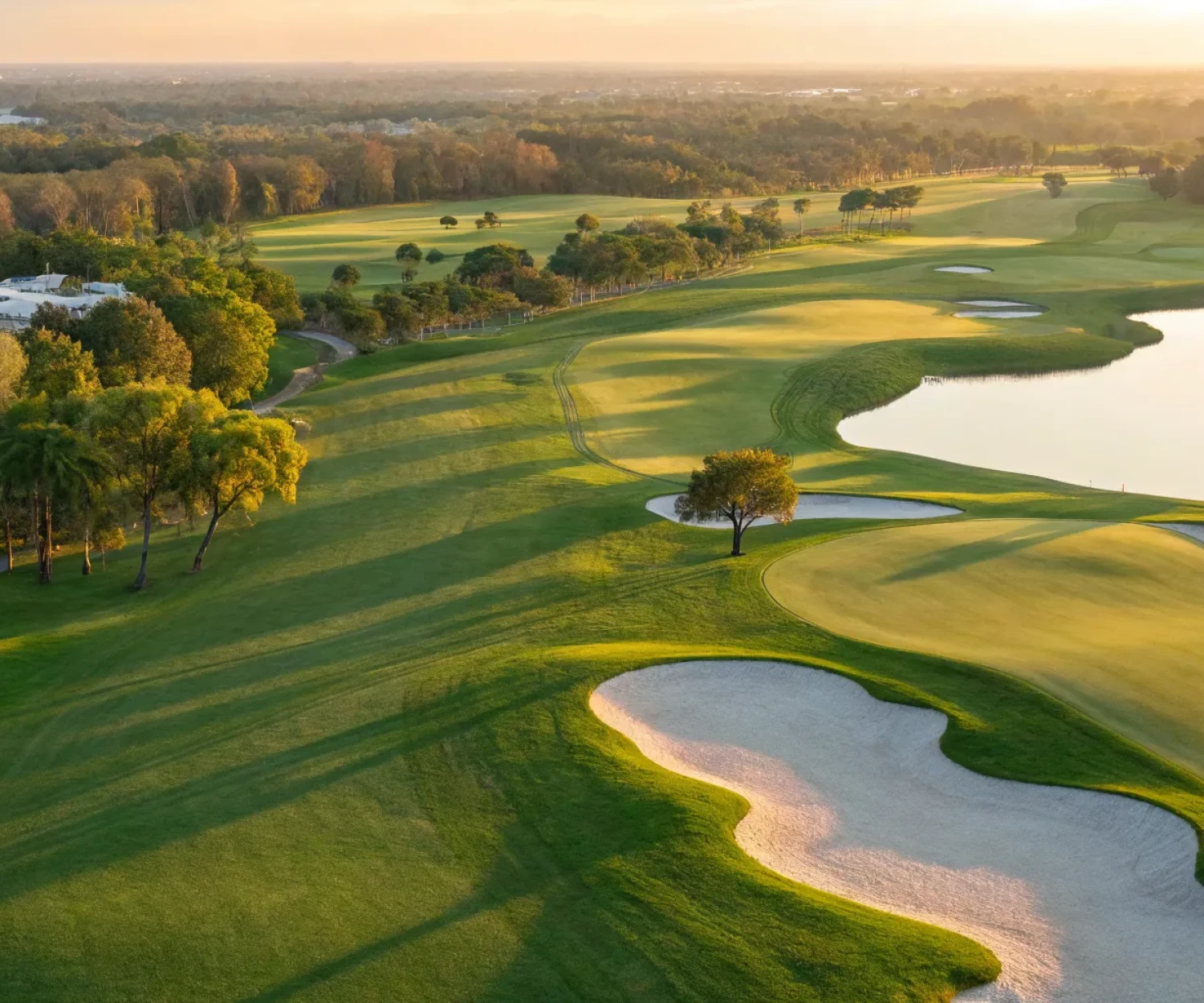 Aerial view of a golf course showing the assets and layout used to value the property.